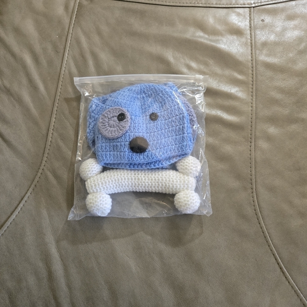 Adorable Baby Gift Set Crochet Blue Hat and Diaper Short Set.
